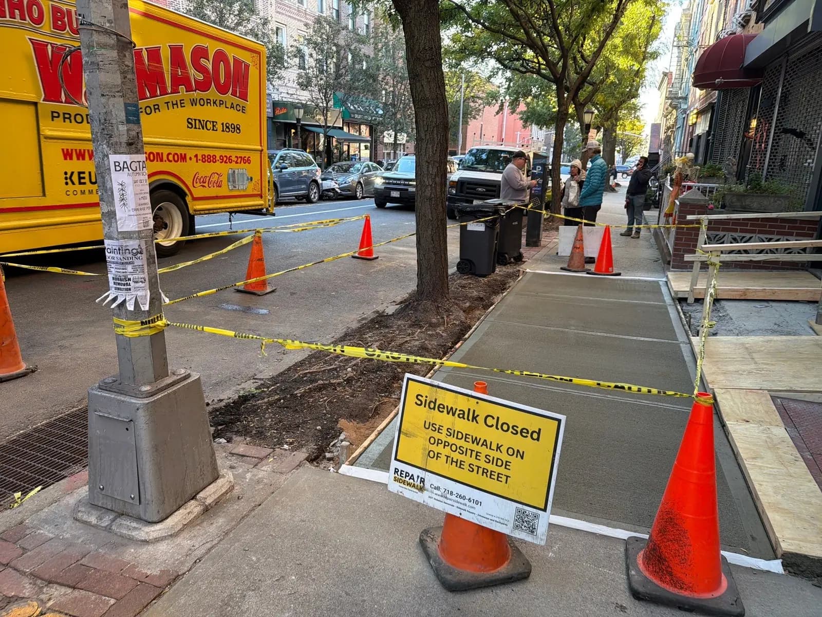 Completed corner sidewalk and curb replacement in NYC
