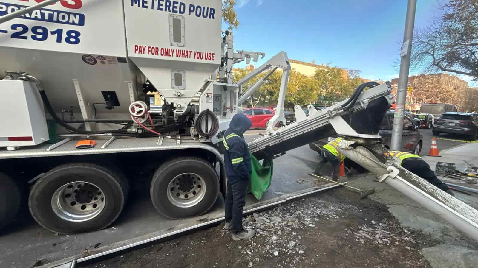 NYC sidewalk concrete pour project by Repair Sidewalk Inc